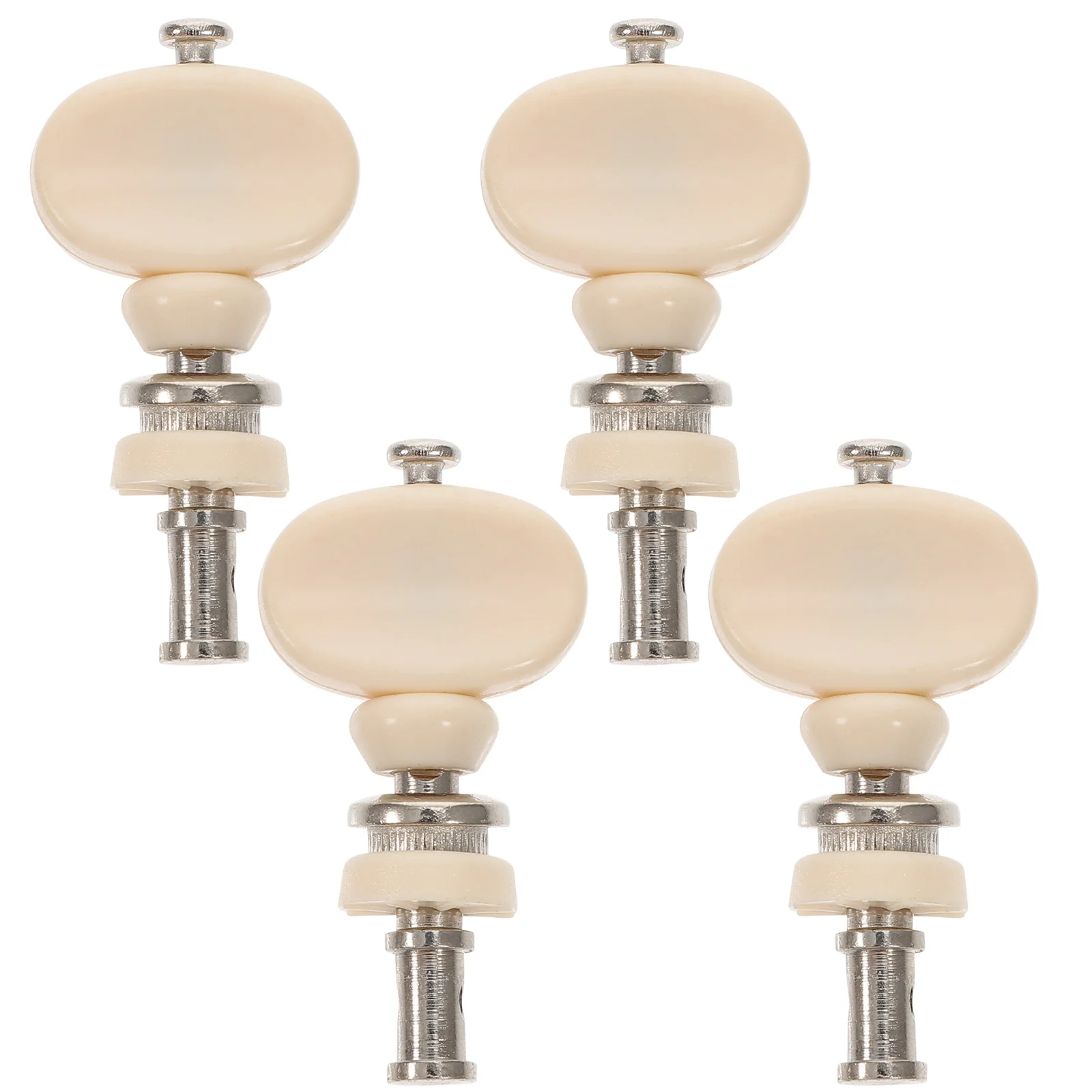 String Tuning Pegs Keys Tuners Machine Head Pin Set For Ukulele Friction Tuners Parts White With Plastic Button Tuning Peg