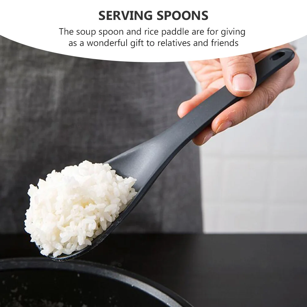 2pcs Soup Spoon Rice Paddle Large Size Kitchen Tool Plastic Cookware Serving Spoons Dining Utensils Bar Accessories plastic rice spoon
