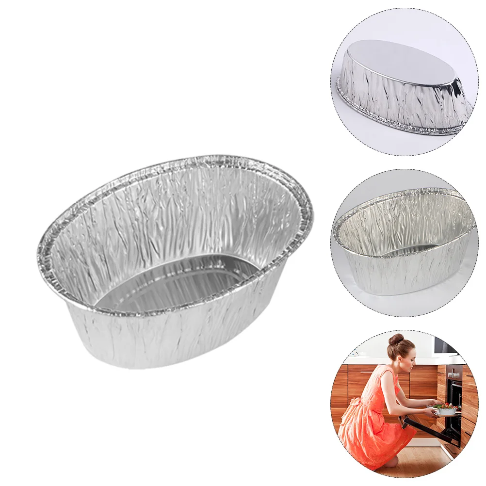 125Pcs Barbecue Tinfoil Bowls Roasting Tinfoil Trays Household Storage