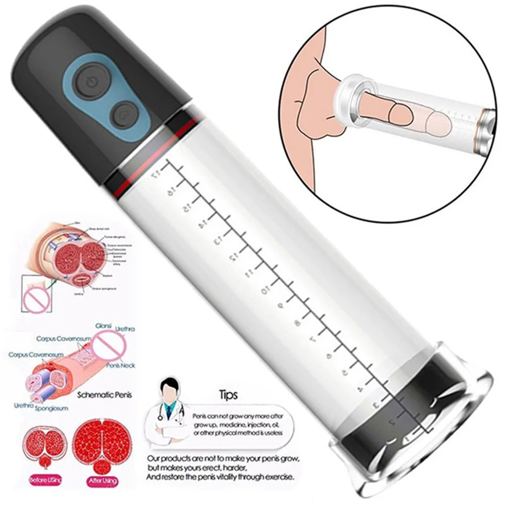 Pump Penis Erection Enlargement Automatic Vacuum Pump for Men 4 Suction Masturbating Waterproof Electric  Sex Toy for Men