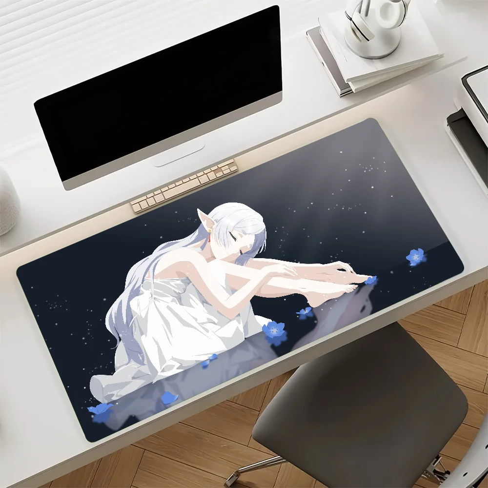 Anime Frieren at the Funeral Mauspad, rutschfeste Gummi-Gamer-Balance-Computermatte, Dekoration, Schreibtischunterlage, Laptop, Büro, groß – Detail 14