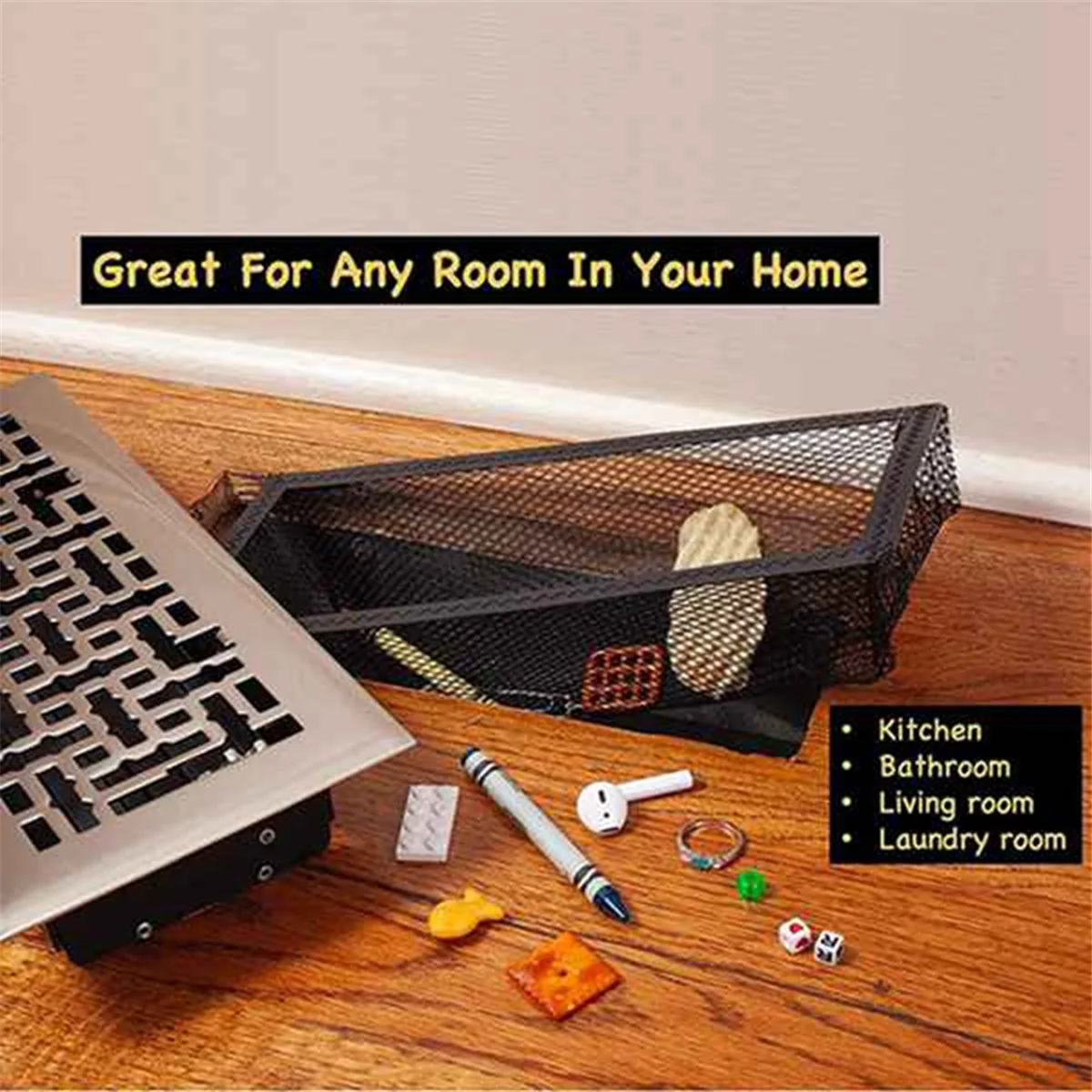 Floor Register Cover Trap,Floor Air Vents Cover for Air Vents Filters 5Pc Floor Mesh Filters Net Trap 4x10Inch HOT