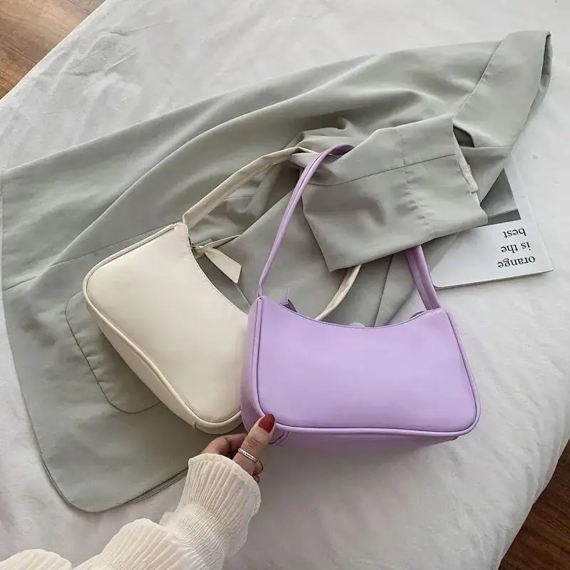 Bella nuova borsa a tracolla da 1 pezzo borsa sotto le ascelle alla moda versatile borsa per cellulare in tinta unita di nicchia borsa a tracolla per ragazza - immagine 5