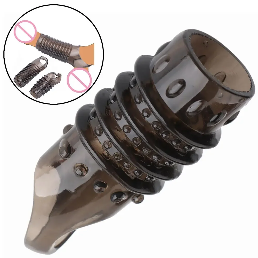 Sillicone Ring On Penis Locked Up Adult Toy Man Chastity Cage Bird Cage Penis Enlargement Sleeve Women Vibrator Adults18