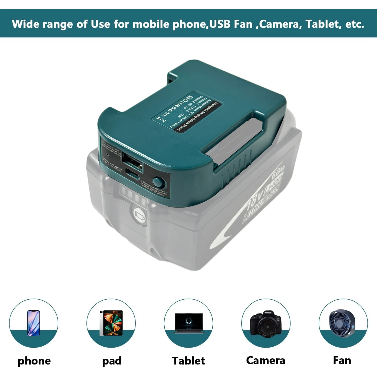 NEW Battery Holder Battery Adapter for Makita 18V Li-ion Battery Blue Belt Buckl