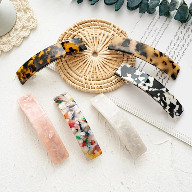 Grandi Clip Per Capelli Geometriche In Acetato &ndash; Forcine E Barrette Donna, Ecologiche, Fantasia Unita