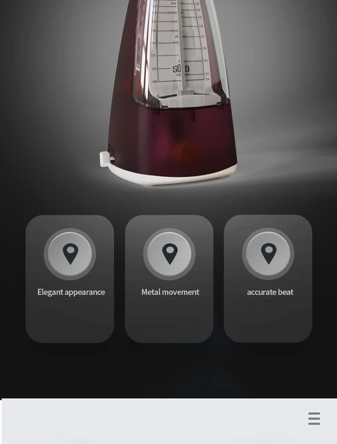 Metronomo Meccanico Per Musica - Alta Precisione, 40-208 BPM, Per Piano E Chitarra - Foto 6