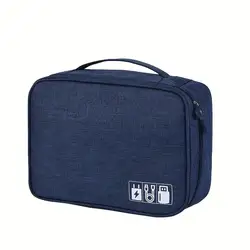 Compact Waterproof Travel Organizer for Electronics and Accessories (Navy blue)
