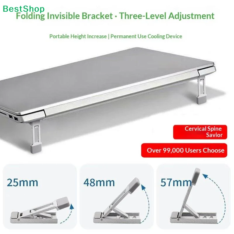 ? 조절 가능한 각도 및 휴대용 미니 노트북 받침대, 접이식 키보드 라이저 스탠드, 책상용 인체공학적 컴퓨터 키보드 리프트