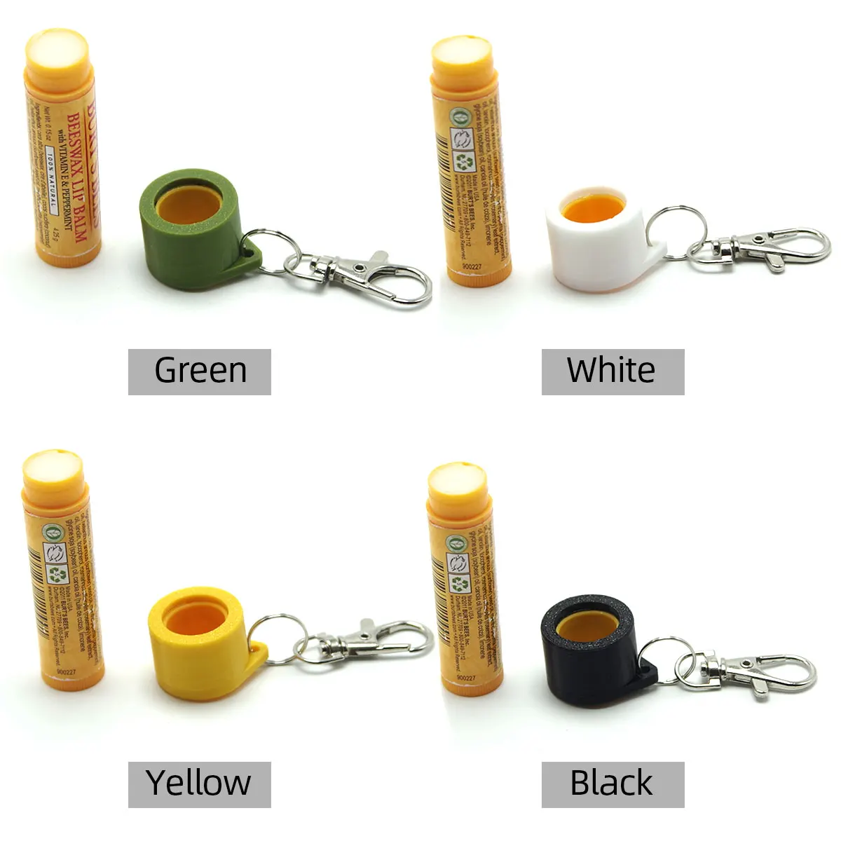 Lip Balm Portable Holder With Keychain hook - Lipstick Carrier - Locking type For Bees Lip Balm 4