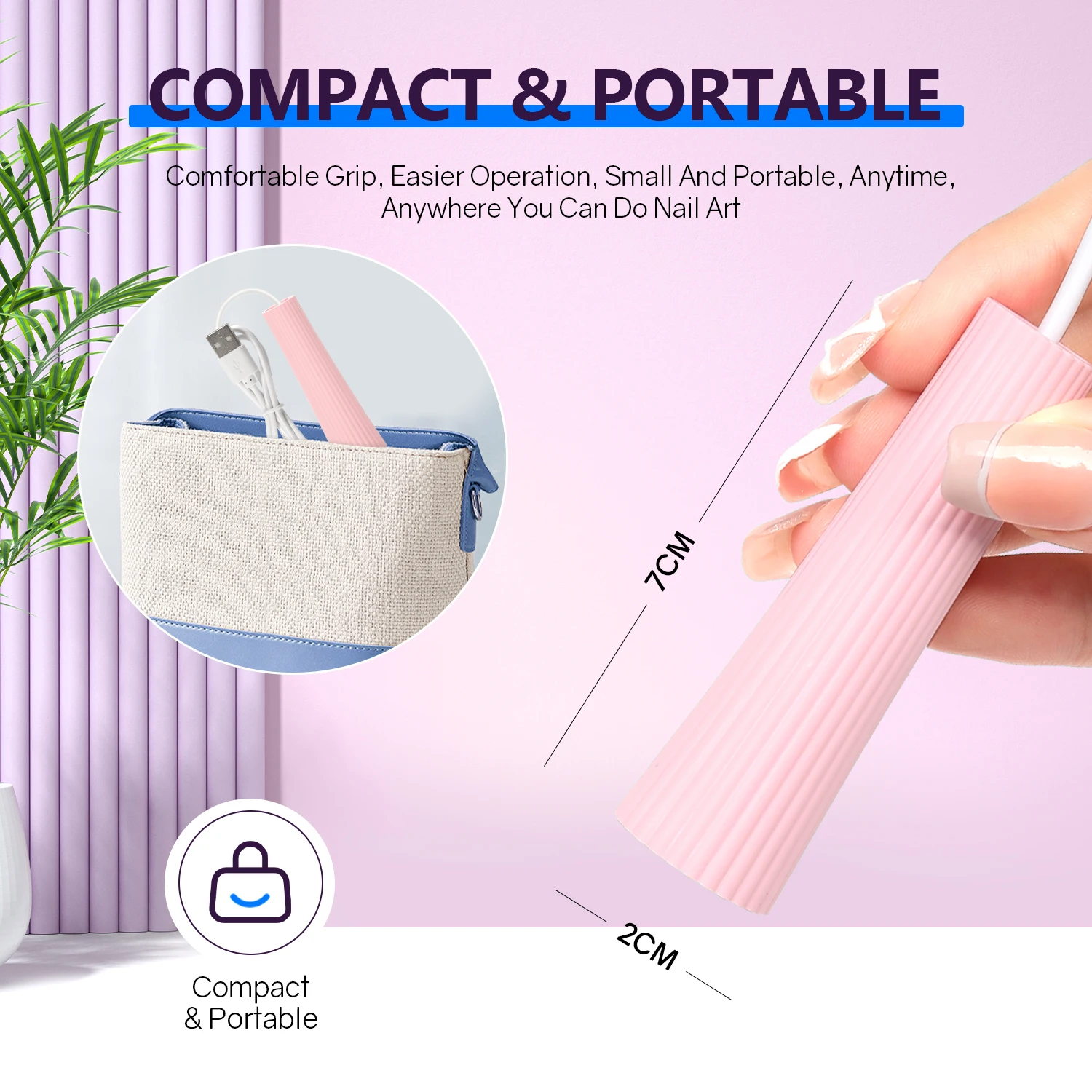 Handheld UV LED Nail Drying Lamp Professional Nail Dryer Light For Gel Nails Fast Curing Gel Polish Lamp Home Salon Use 6