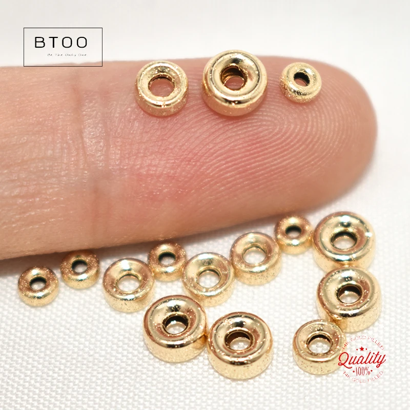 14K Gold Filled Donut-Perlen, Reifenperlen, Radperlen für die Schmuckherstellung, handgefertigtes Zubehör, anlaufbeständige Schmuckkomponenten – Detail 16
