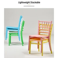 5 Pieces Lightweight Children's Furniture Plastic Chiavari Chairs Suitable for Living Rooms Restaurants Schools Parties Camping 3
