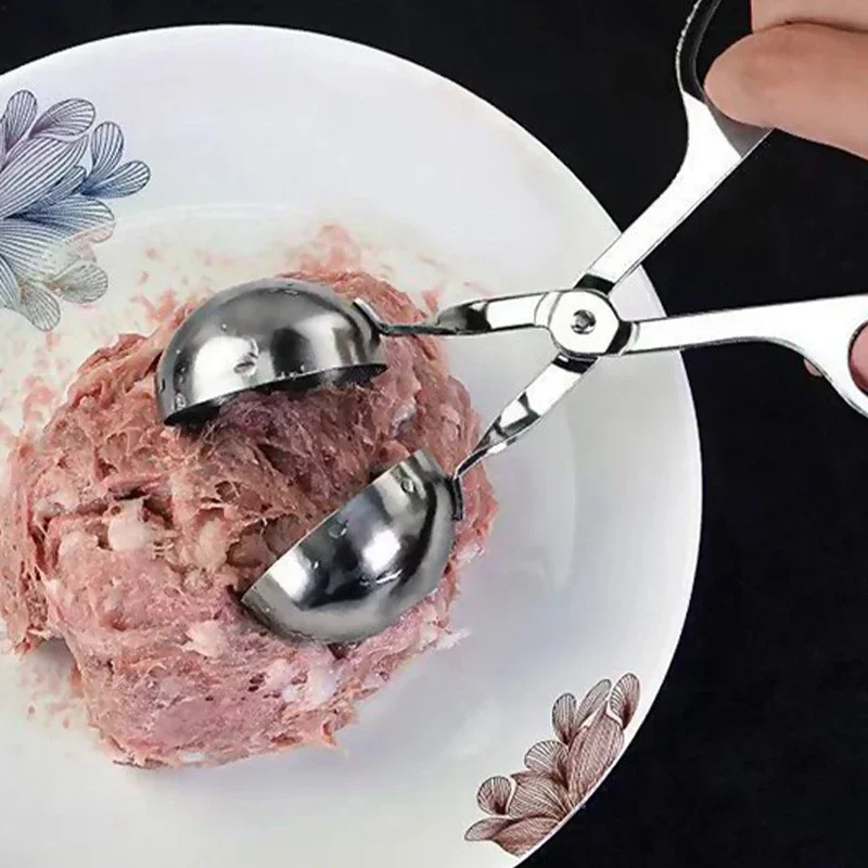 Meat Ball Maker Tool Round Stainless Steel Non Stick Meat Ball Rice Shaper Spoon Mold Household Kitchen Convenience Gadget
