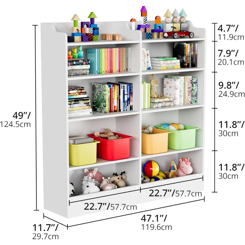 Bookshelf, Cube Toy Storage Organizer, Toddler Bookcase Storage Cabinet for Playroom, Bedroom, Kids Room, Living Room, Nursery 2