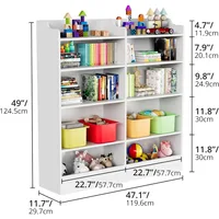 Bookshelf, Cube Toy Storage Organizer, Toddler Bookcase Storage Cabinet for Playroom, Bedroom, Kids Room, Living Room, Nursery 2
