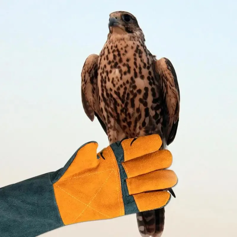 60CM Thick Kevlar Tear-Resistant Cowhide Gloves Animal Pet Training Feeding Dog Bite Resistant Thick Long Protective Gloves pet protective gloves