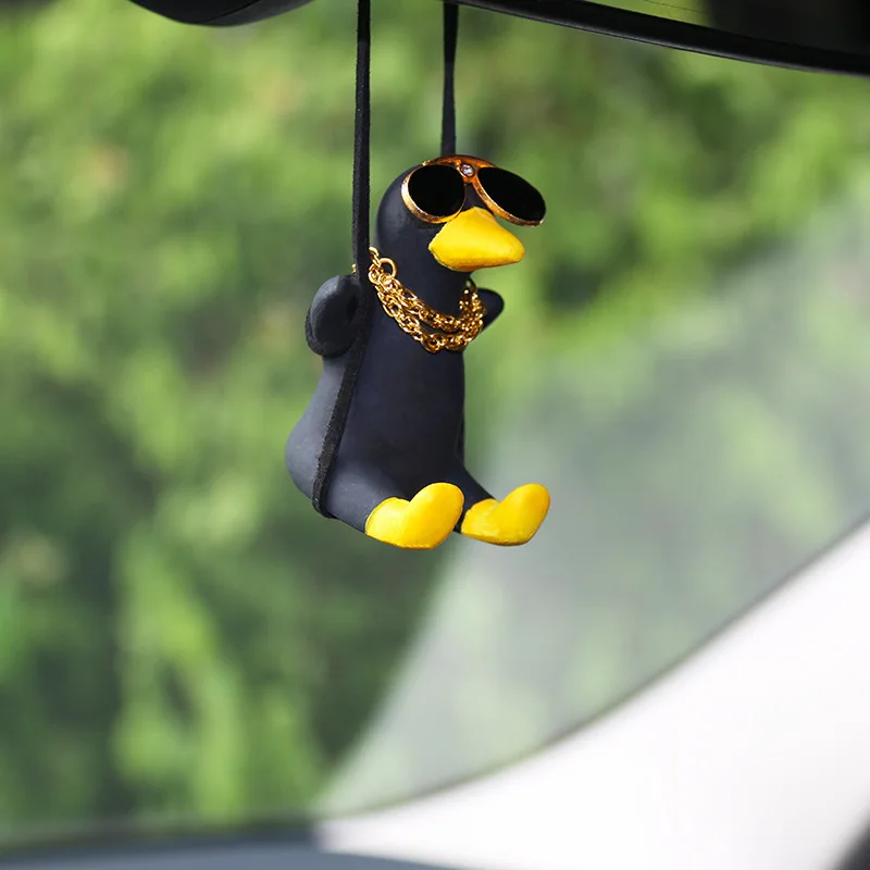 Décoration de voiture en canard rôti de dessin animé, décoration de voiture,  pendentif de rétroviseur créatif, drôle - AliExpress