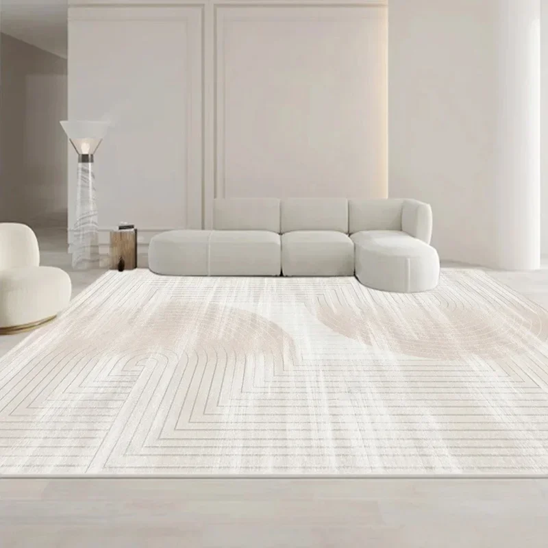 French Art Minimalist Abstract Style Carpet for Living Room Bedroom Large Area Comfortable Refreshing Rugs Easy Care Floor Mats