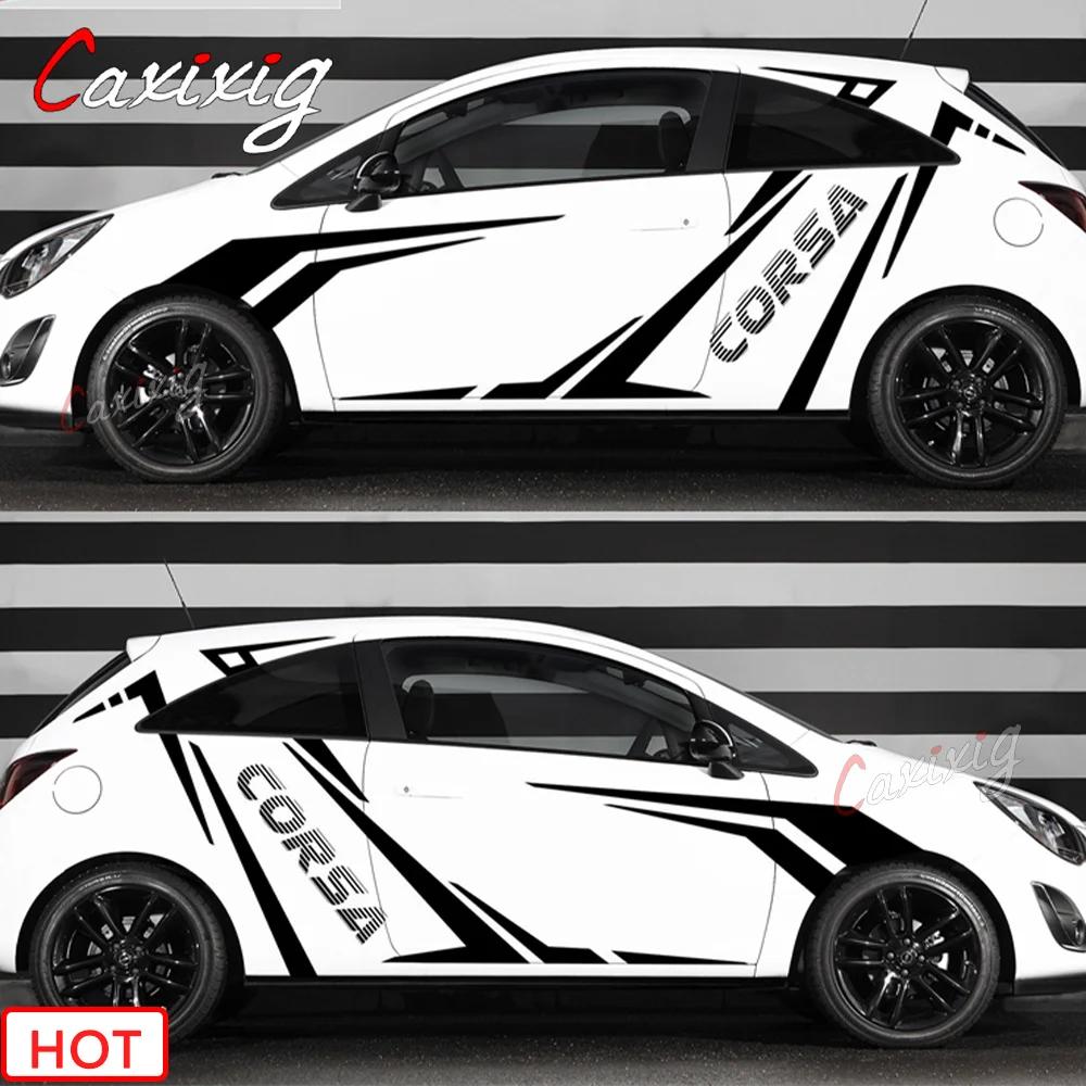 1set Racing Sport Styling Both Side Decor Stickers Car Door Accessories ...
