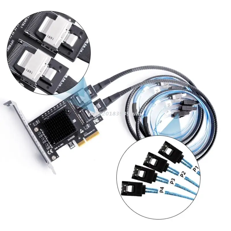 PCIe X4 to SFF8087 Mini SAS/ Sata 3.0 8-Port Controller PCIE3.0 To SFF 8087 SFF-8087 ASM1166 Chip Adapter Expansion