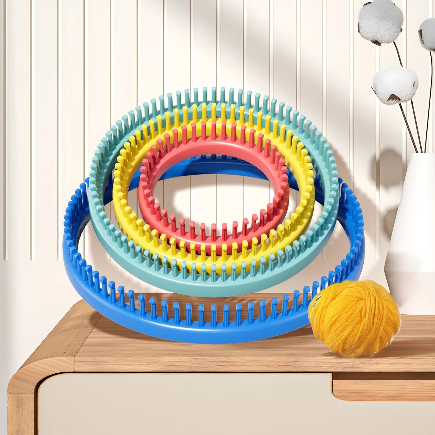 Knitting Loom Set of 4 Plastic Looms Knitting Loom Needle and Pick Knitting Supplies Knitting Craft Supplies