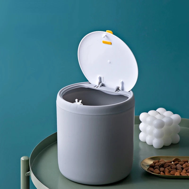 Mini Small Waste Bin Desktop Garbage Trash Can Plastic Home Office Table Trash Can Dustbin Basket Household Sundries Barrel Box