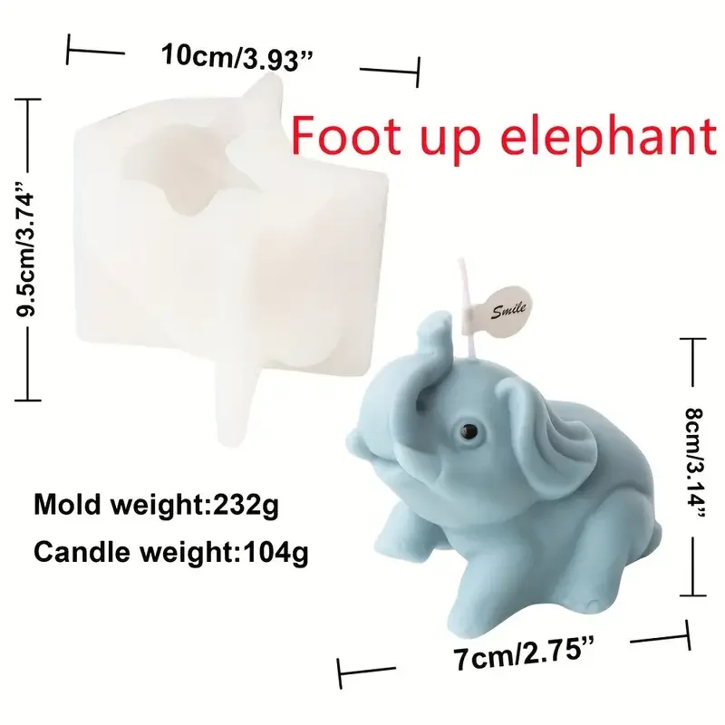 Silicone Mold Silicone Candle Mold Aromatherapy Candle Mold Silicone Candle Molds Candle Mold 3D Cartoon Crocodile Elephant Silicone Mold Animal Candle Soap Resin Cute Crocodile Animal Aroma Soap Plaster Resin Decor