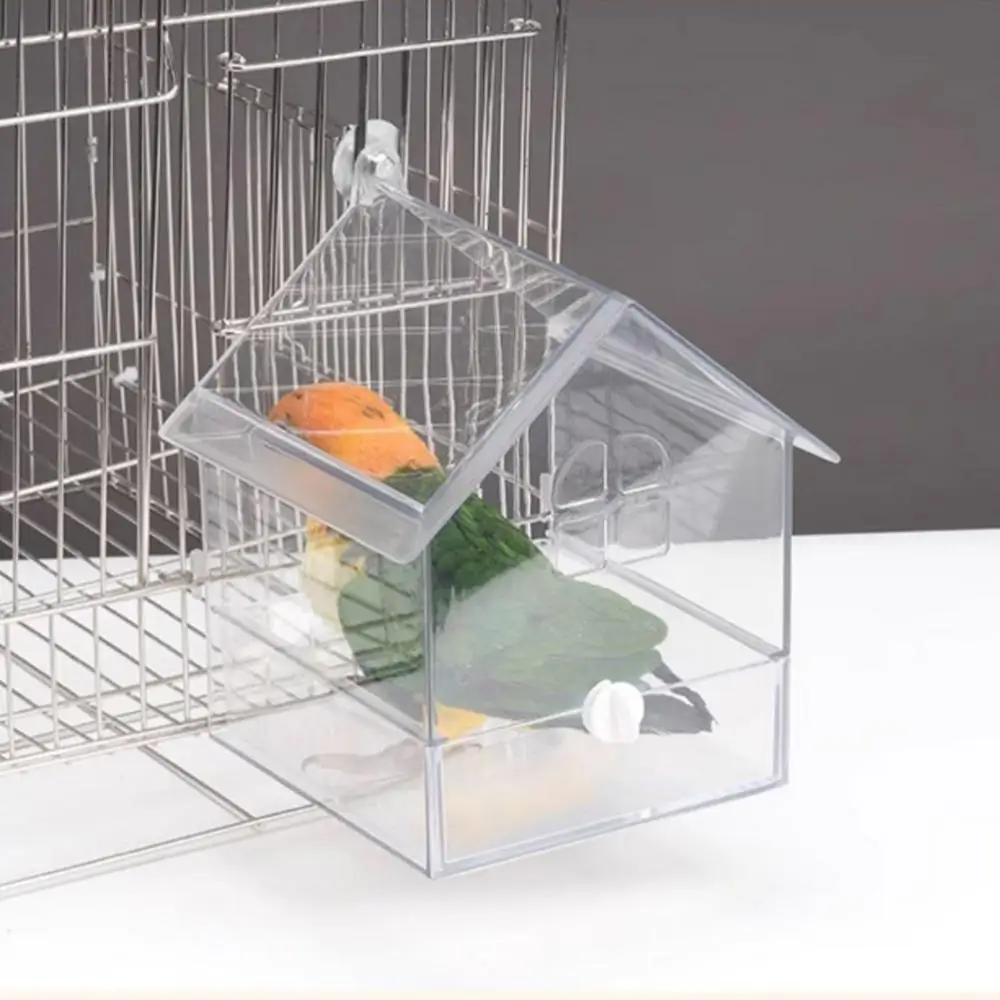 1 douchecabine acryl vogelbad met lade parkieten douchekooi grote bad lekvrije kom kooi accessoires eenvoudige installatie en reiniging - product feature