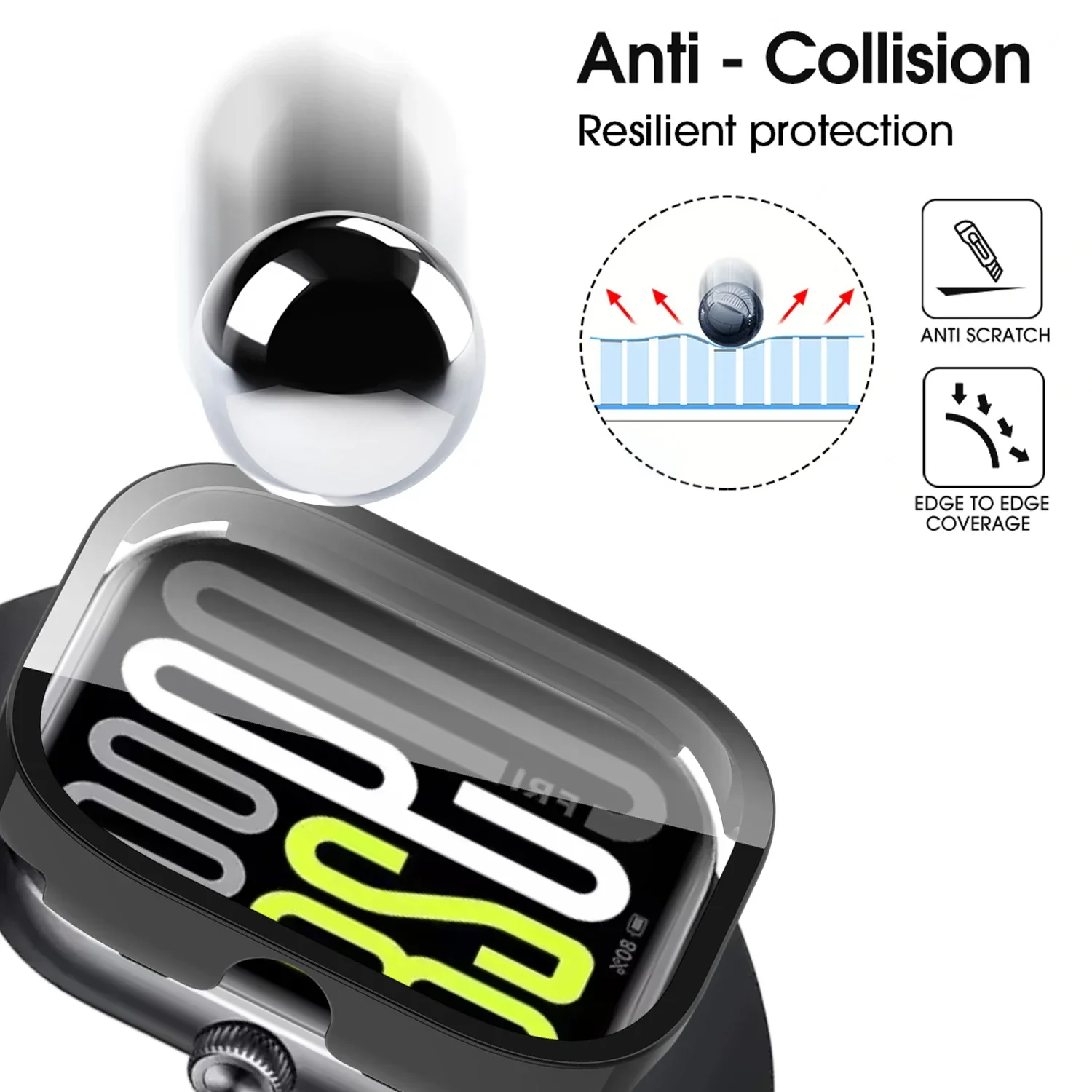 Screen Protector PC Shell For Xiaomi Redmi Watch 5 Active/5 Lite Tempered Glass Protective SmartWatch Case for Redmi Watch 5/4