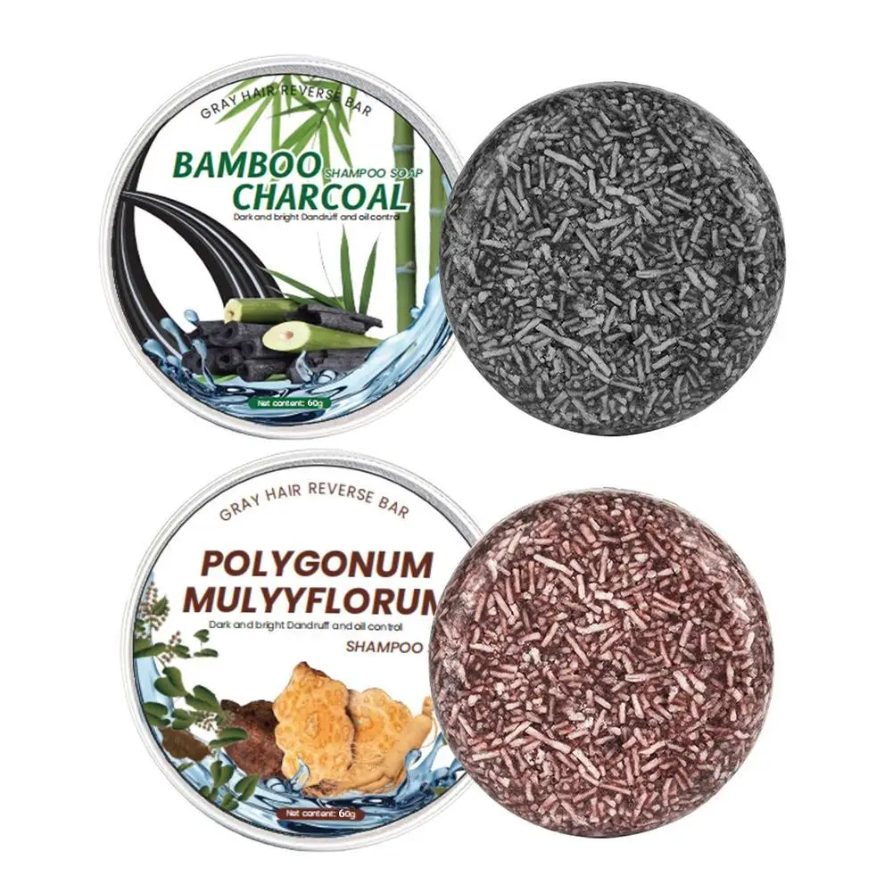 

Natural Bamboo Charcoal Multiflorum Shampoo Soap Pure Organic Polygonum Bamboo Charcoal Shampoo Soap Bar Gray Hair Darkening