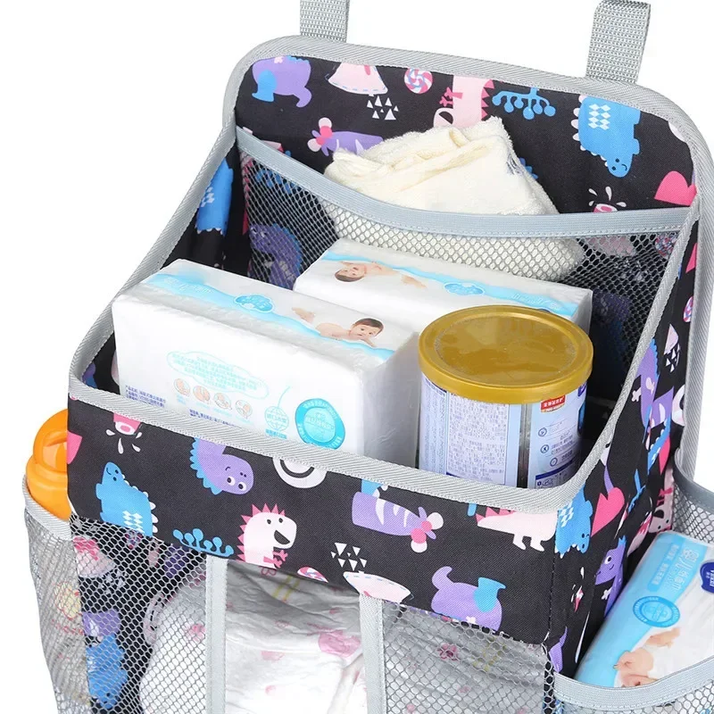 Baby Organizer Crib Hanging Storage Bag Foldable Nursing Stacker Caddy Organizer for Kids Essentials Bedding Set Cot Diaper Bags