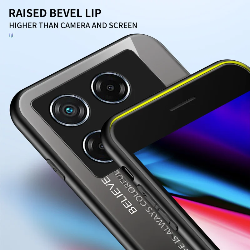Gradient Shockproof Tempered Glass Hard Back Cover Case
