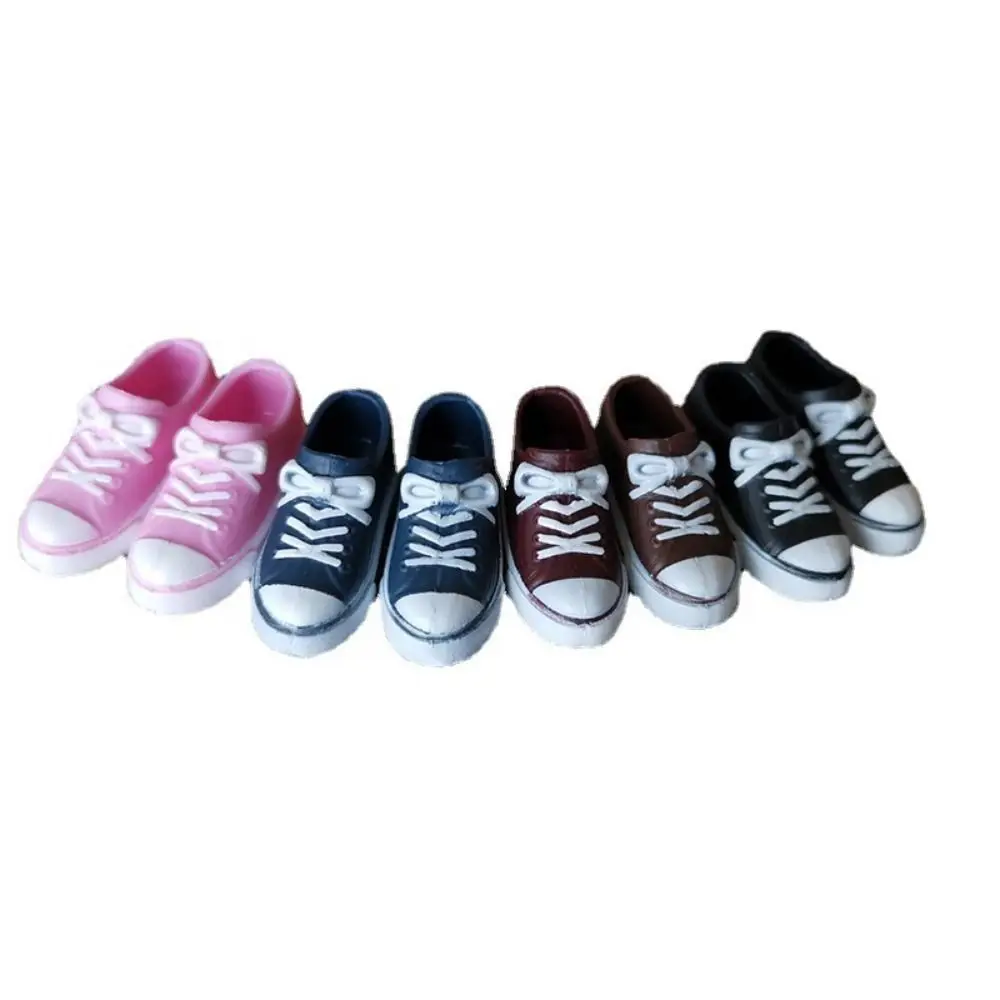 Round Toe 30cm Doll Sneakers Solid Color Sneakers 1/6 Doll Shoes Cute Mini PVC Doll Casual Shoes 2cm Fit for Foot Length 2cm