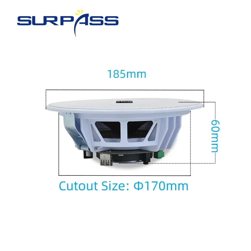 Bluetooth Speaker 6 Inch Sound box SURPASS Audio Stereo Full Range Dustproof Mobile Iphone Connectable for Bathroom Hotel Store