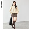SENTUBILA Embroidery Woman Sweatshirts Pullovers 2024 Winter Straight Cotton Thick Cropped Round Neck Basic Tops 144A57100 6