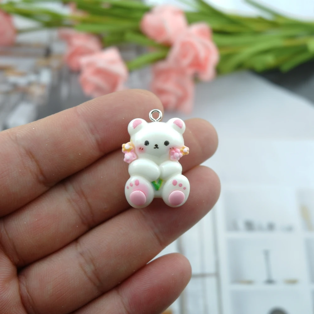 무지개 곰 고양이 참, 쥬얼리 제작, DIY 귀걸이 팔찌, 펜던트 액세서리, 전화 제작, 대량 도매