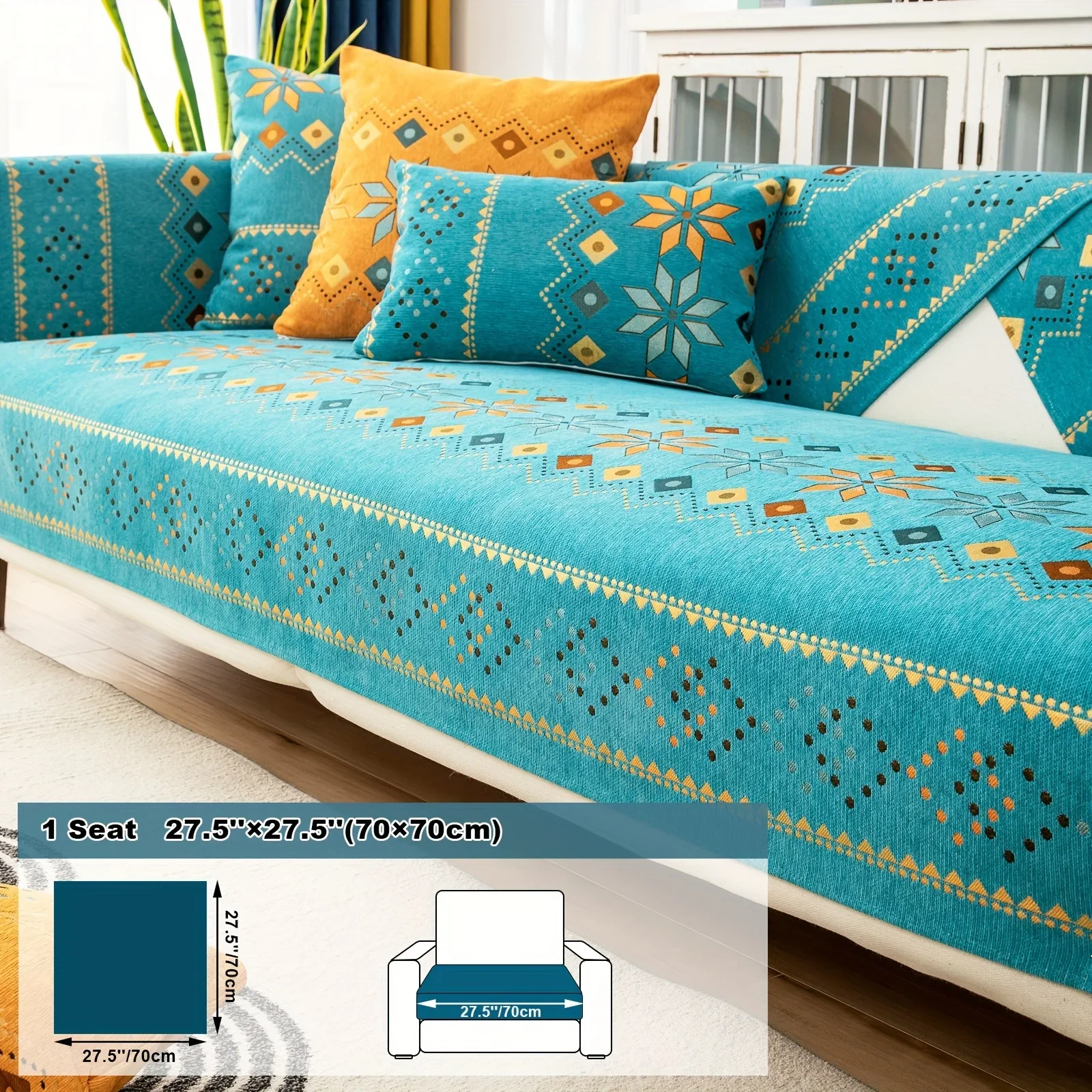 Chenille Sofa Cover Pet-Friendly Non-Slip Durable Bohemian Chenille Sofa Cover Machine Washable Fits All Sizes Home Decor sofa cover