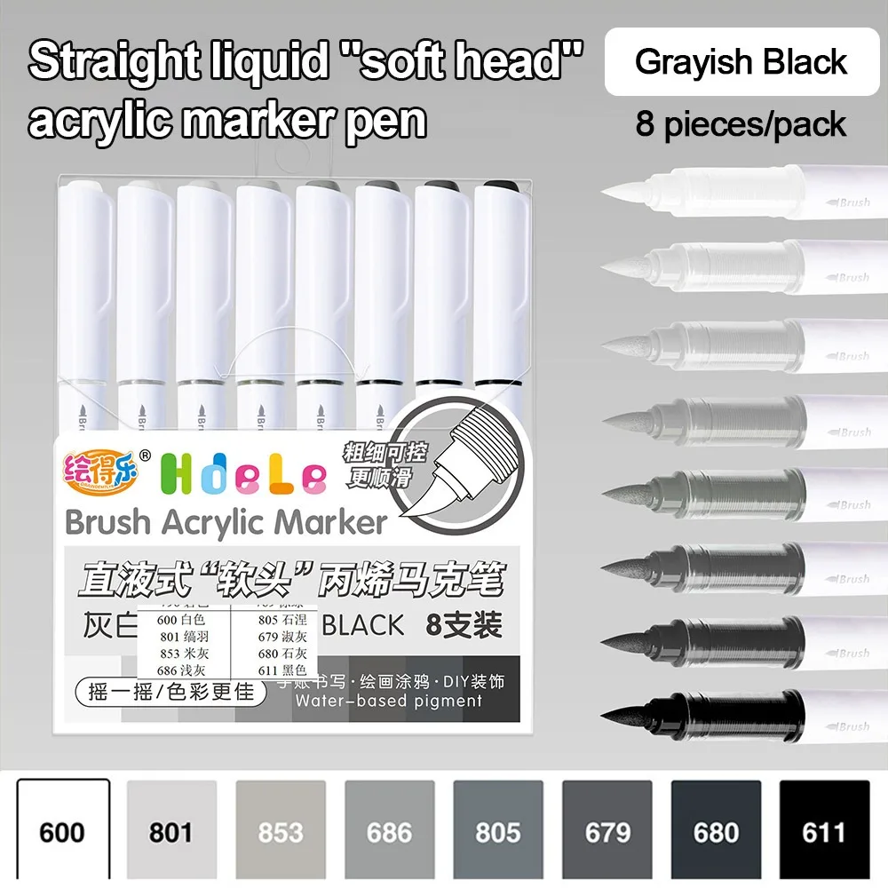 Vibrant 8-Color Quick-Dry Acrylic Art Marker Set