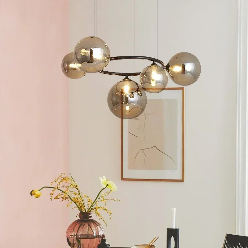 Nordic LED Chandelier Home Decorative Lighting Dining Room Living Room Bedroom Art Chandelier Ceiling Fixed Hanging Lamp E27