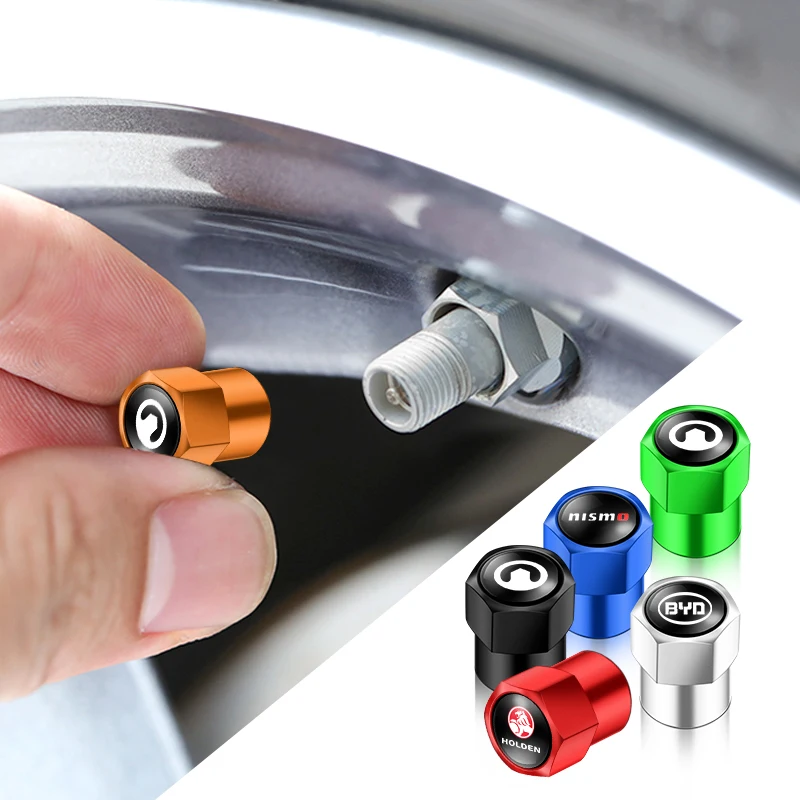 4pcs Hex Alloy Car Tire Valve Caps For KIA Honda Opel Nissan Mazda