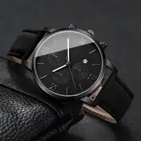 1/2PCS Fashion Roma Dial Men Business Watches Calendar Quartz Watch Leather Band Male's Wristwatches Reloj Hombre（Without Box） 5