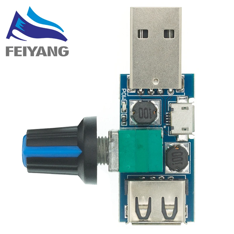 Mini USB Lüfterregler Windgeschwindigkeitsregler Luftvolumenregler Kühlung Stummschaltung Multifunktions-Lüftergeschwindigkeitsschaltermodul DC 5V – Detail 5