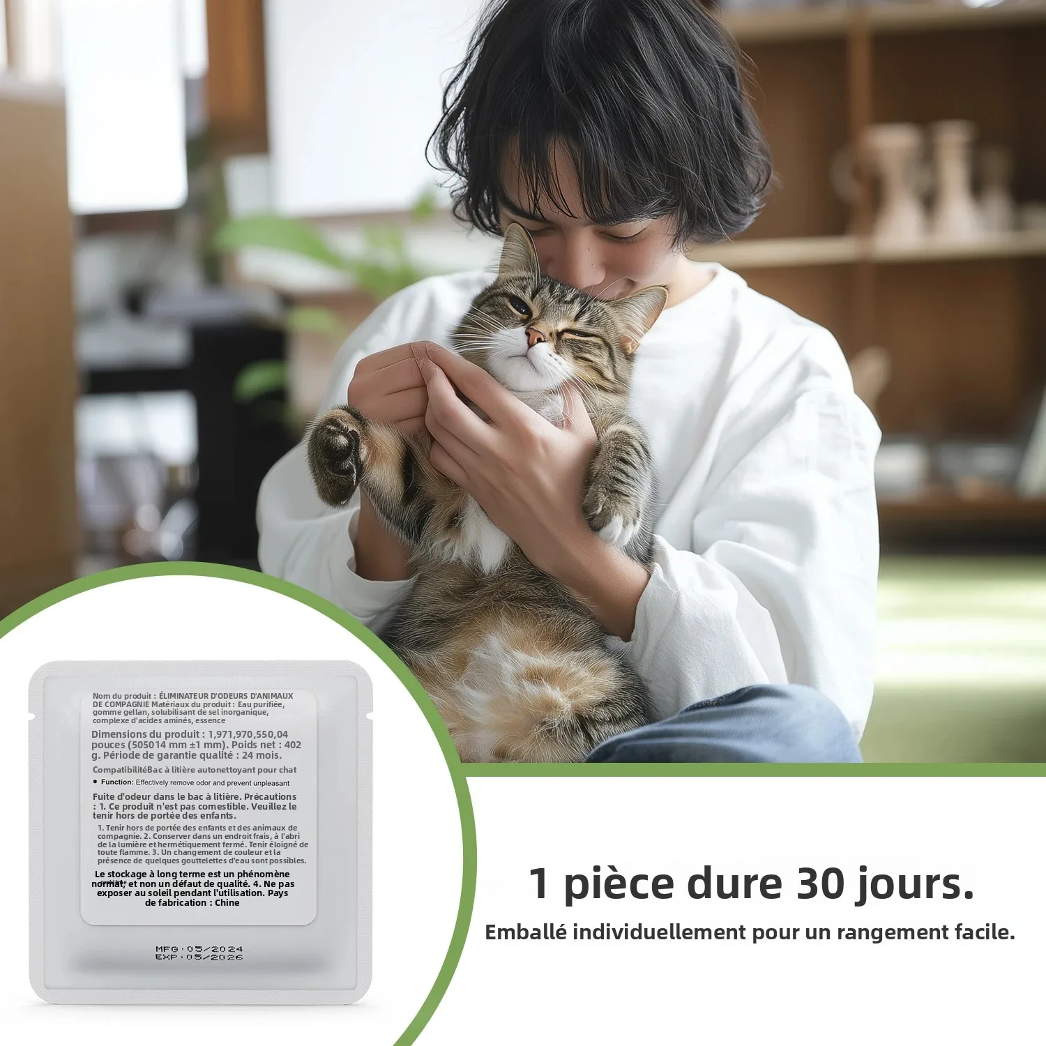 N50 Cat Deodorizer Blocks - Strong Eliminator, Long-Lasting Freshness, Refillable Cubes For Litter Box Odor Control_voghion.com
