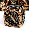 DnD Metal Dice Set - Hollow Skull Design Zinc Alloy Dice, Copper Red 7pc Polyhedral RPG Dice Set for D&D 2