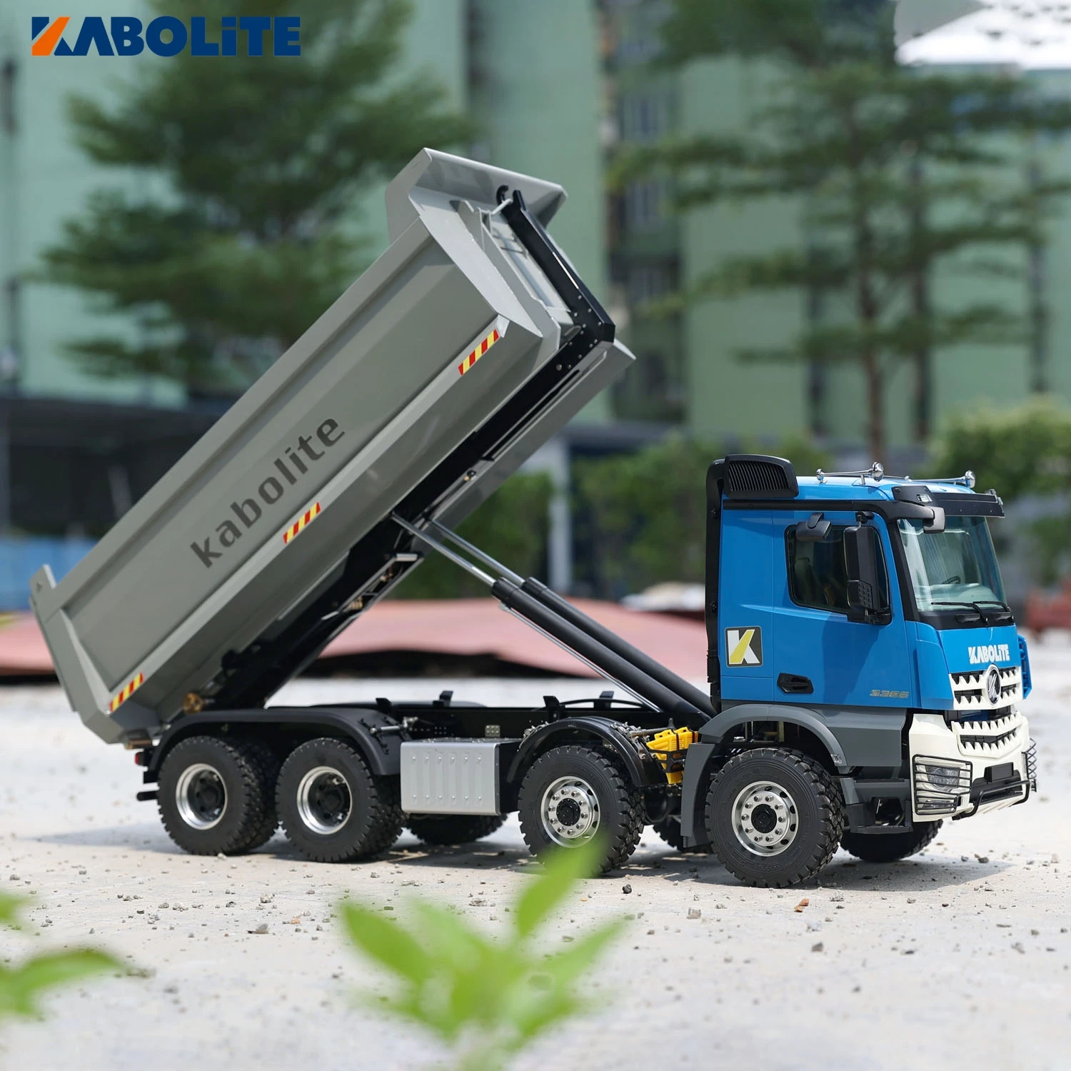 KABOLITE RC Metal Hydraulic Tipper U-bucket K3366 8X8 Full Dumper Car 1/14 Scale ST8 with Light Sound Remote Control Truck Toys 4