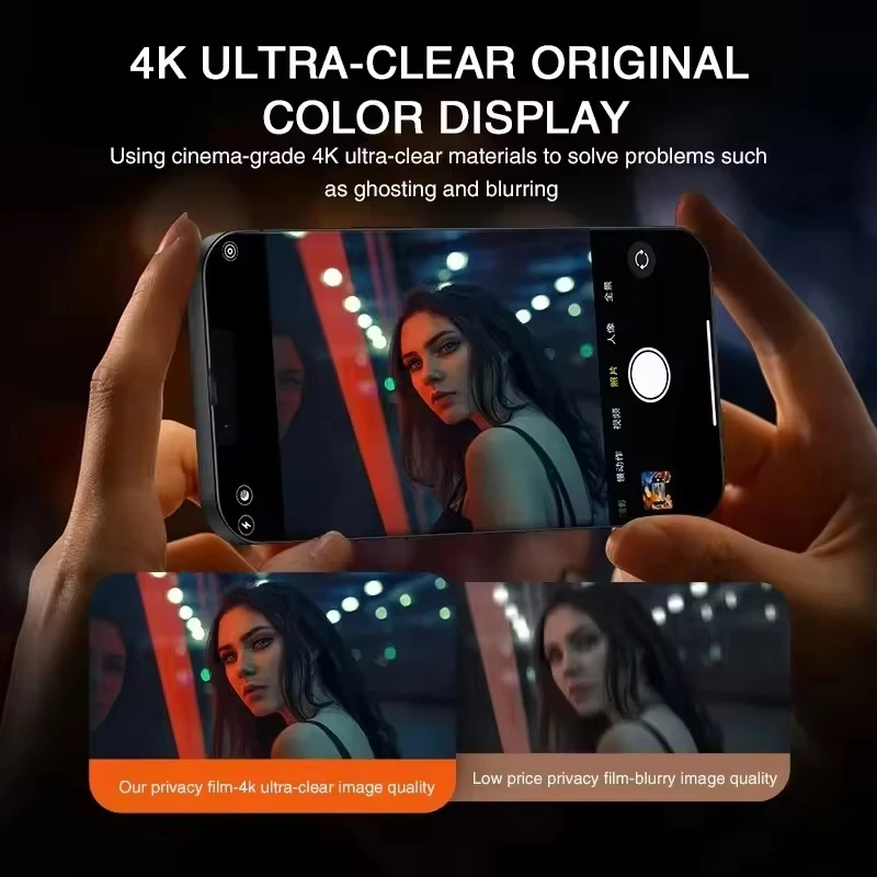 Enhanced Privacy Screen Protector for Smartphones - Anti-Spy Tempered Glass Film