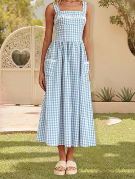 Women’s Sleeveless Floral Print Maxi Dress for Summer Parties