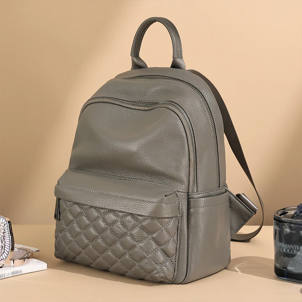 Top Layer Cowhide Women Backpack New Trendy Women's bag Large Capacity Backpack Genuine Leather Fashionable Women Backpack