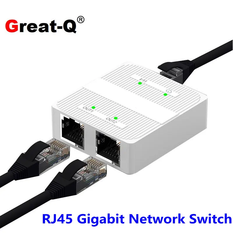 

RJ45 Switch 100/1000Mbps Internet Network Cable Extender RJ45 Gigabit Network Switch for PC Laptop TV Box Router